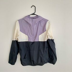 Women Girls Volcom Wind Rain Jacket - Lavender Black Cream - Water Resistant
